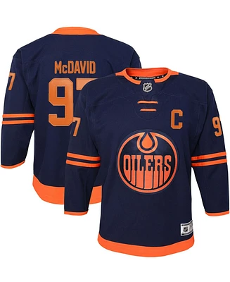 Big Boys and Girls Connor McDavid Navy Edmonton Oilers Alternate Premier Player Jersey