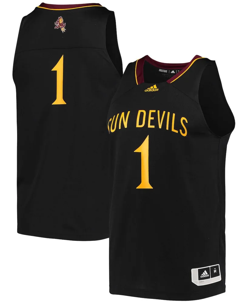 Men's #1 Black Arizona State Sun Devils Reverse Retro Jersey