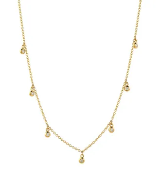 Drop Bezel Diamond Shaker 14K Gold Necklace