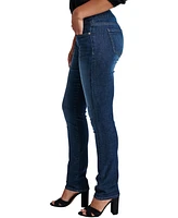 Jag Women's Peri Pull On Mid Rise High Stretch Straight Jeans