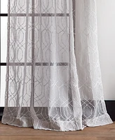 Martha Stewart Collection Hourglass Poletop Embroidery Panel Pair, 95", Exclusively at Macy's - Silver