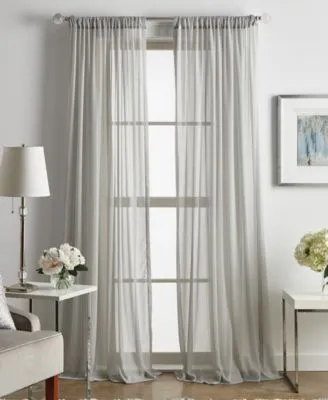 Martha Stewart Collection Glacier Poletop Sheer Curtain Panels Created For Macys
