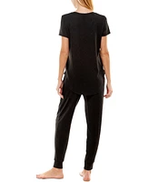 Roudelain Scoop Neck T-Shirt & Jogger Pants Pajama Set