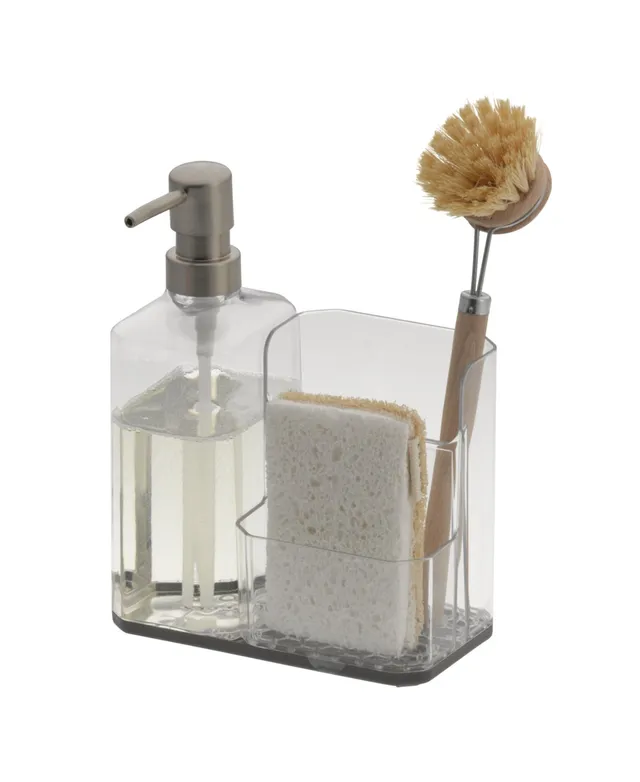 Tovolo Magnetic Dish Detergent Soap Dispensing Scrub Brush Brush & In-Sink  Brush Holder