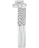 Diamond Princess Halo Bridal Set (1 ct. t.w.) 14k White or Yellow Gold