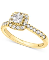 Diamond Princess Halo Bridal Set (1 ct. t.w.) 14k White or Yellow Gold