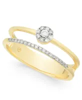 Wrapped Diamond Cluster Double Ring (1/6 ct. t.w.) in 14k Gold, Created for Macy's