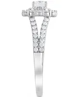 Diamond Double Halo Ring (1 ct. t.w.) in 14k White Gold