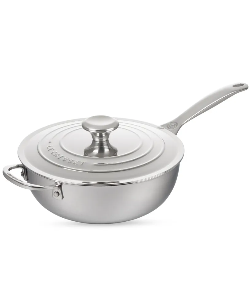 Le Creuset Sartén de acero inoxidable de tres capas de 3.5 cuartos de galón  Saucier antiadherente