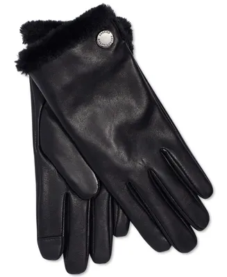Lauren Ralph Women's Plush Lined Leather Gloves