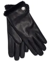 Lauren Ralph Women's Plush Lined Leather Gloves