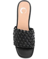Journee Collection Women's Fylicia Woven Block Heel Slide Sandals