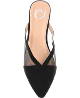 Journee Collection Women's Reeo Mesh Pointed Toe Slip On Mules