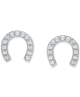 Diamond Horseshoe Stud Earrings (1/10 ct. t.w.) in 10k White Gold