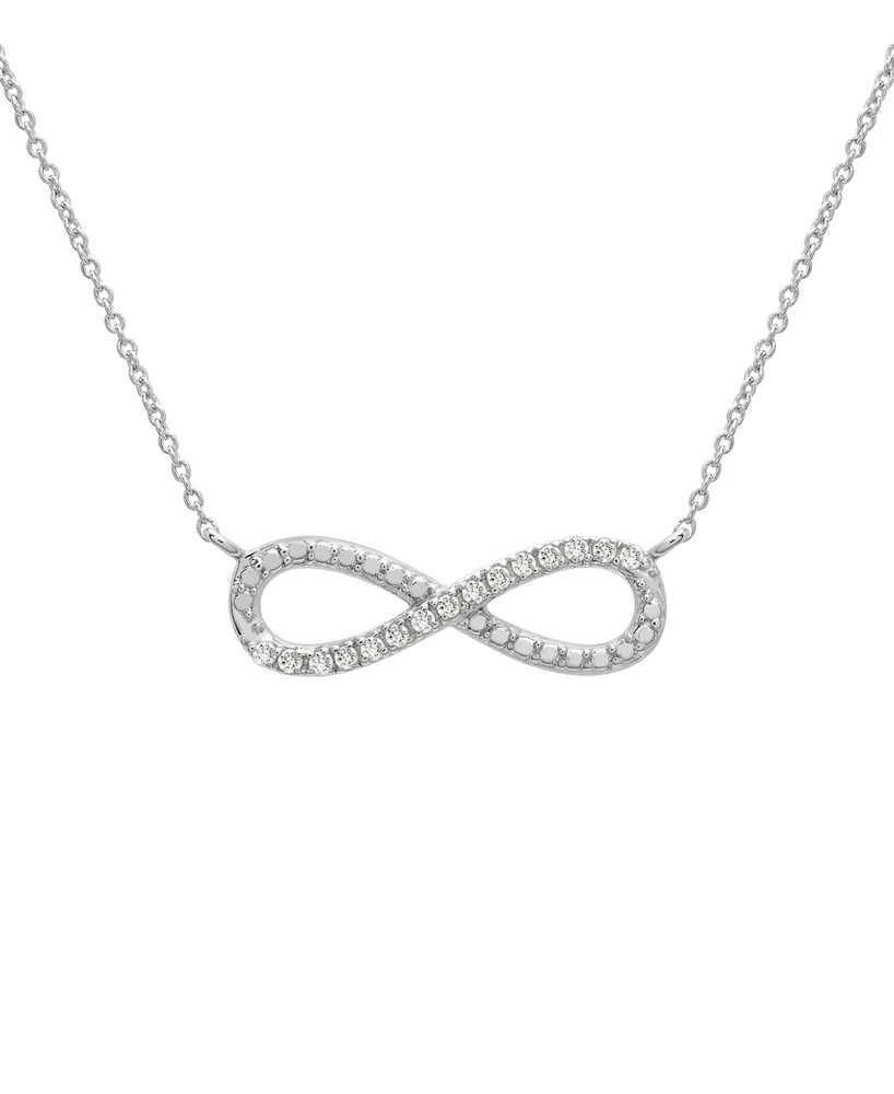 Diamond Infinity 18" Pendant Necklace (1/10 ct. t.w.) in Sterling Silver