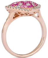 Le Vian Strawberry Ombre Pink Ombre Ruby (1/2 ct. t.w.) & Nude Diamond (3/8 ct. t.w.) Heart Ring in 14k Rose Gold