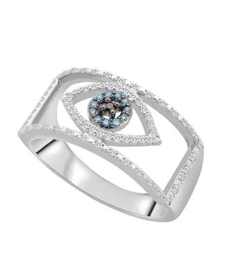 Wrapped Diamond Evil Eye Ring (1/6 ct. t.w.) 10k Gold or White Created for Macy's