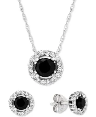 Wrapped In Love Black White Diamond Necklace Earrings Collection In 14k White Gold Created For Macys
