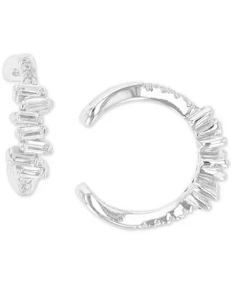 Cubic Zirconia Round and Baguette Ear Cuffs