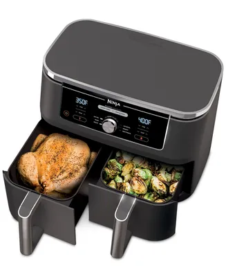 Ninja Foodi DZ401 6-in-1 10-qt. Xl 2-Basket Air Fryer with DualZone Technology- Air Fry, Broil, Roast, Dehydrate, Reheat and Bake, Family Sized