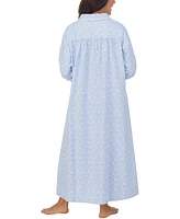 Lanz of Salzburg Cotton Lace-Trim Flannel Nightgown