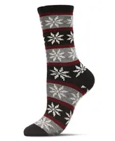 MeMoi Women's Flake Fairisle Cashmere Crew Socks