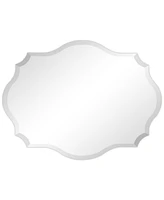 Empire Art Direct Frameless Beveled Oblong Scalloped Wall Mirror