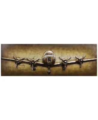 Empire Art Direct Airplane Mixed Media Iron Hand Painted Dimensional Wall Art, 24" x 72" x 2.2"