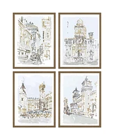 Paragon Picture Gallery Street Scenes 25" x 19" Wall Art Set, 4 Pieces