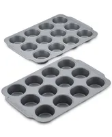 Farberware Nonstick Bakeware Double Batch Muffin and Cupcake Pan Set, 2-Piece