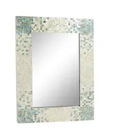 Grey Coastal Mother of Pearl Wall Mirror, 36 x 48