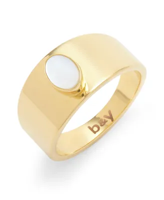 Riley 14K Gold Plated Mother of Pearl Ring