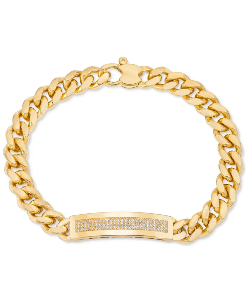 Men's Diamond (1/2 ct. t.w.) Id Bracelet in Sterling Silver (Also in 14k Gold Over Silver