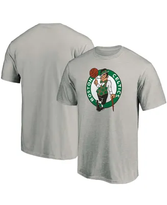 Men's Big and Tall Heathered Gray Boston Celtics Primary Team Logo T-shirt