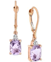 Pink Amethyst (2-1/2 ct. t.w.) & Diamond Accent Drop Earrings in 14k Rose Gold