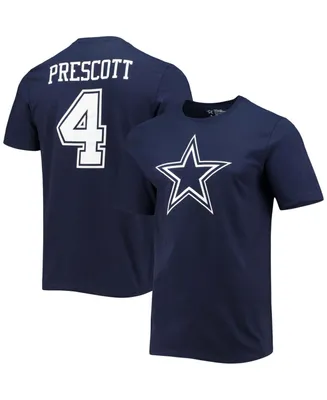 Men's Dak Prescott Navy Dallas Cowboys Player Icon Name and Number T-shirt