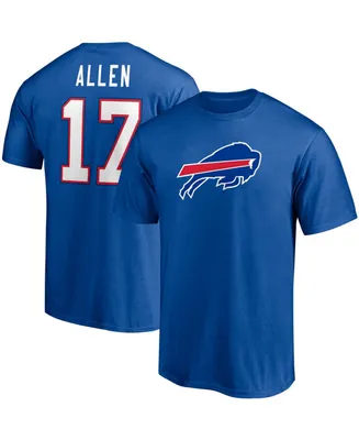 Men's Josh Allen Royal Buffalo Bills Player Icon Name and Number T-shirt