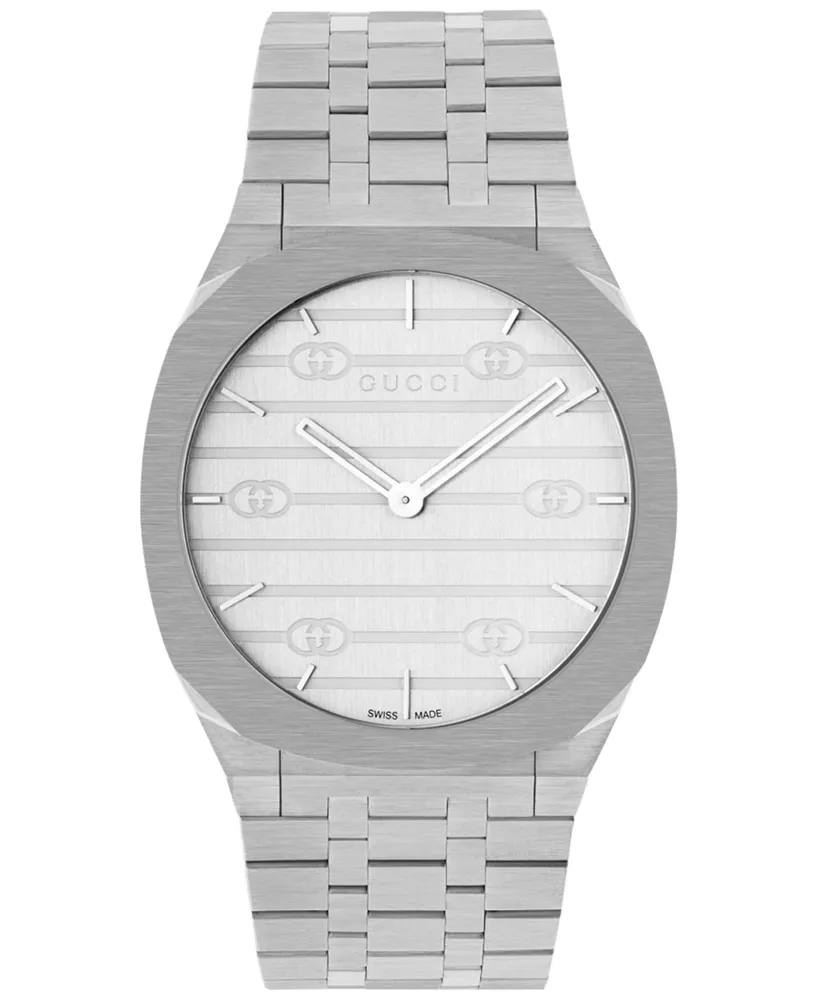 Gucci Men's Swiss 25H Stainless Steel Bracelet Watch 38mm