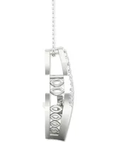 Twinkling Diamond Star Diamond Wishbone 18" Pendant Necklace (1/5 ct. t.w.) in 10k White Gold