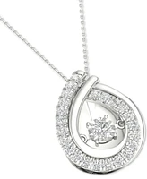 Twinkling Diamond Star Diamond Teardrop Halo 18" Pendant Necklace (3/4 ct. t.w.) in 10k White Gold