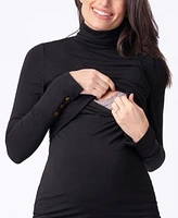 Seraphine Women's Maternity Nursing Roll Neck Top