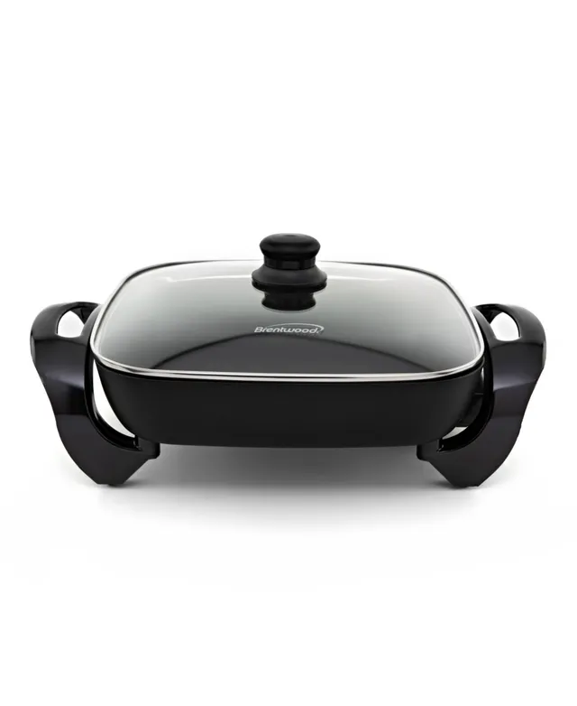 Brentwood SK-46 8-Inch Nonstick Electric Skillet in Black with Lid