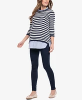 Seraphine Women's Cotton Maternity Nursing Sweater with Detachable Collar