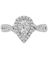 Diamond Teardrop Cluster Bridal Set (3/4 ct. t.w.) in 14k White, Yellow or Rose Gold