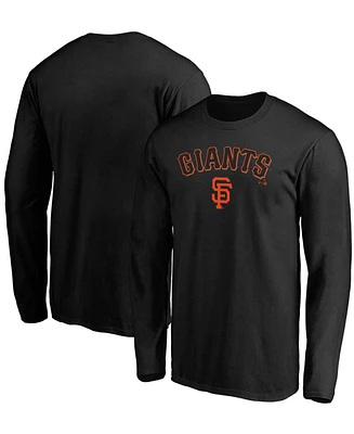 Men's Black San Francisco Giants Team Logo Lockup Long Sleeve T-shirt