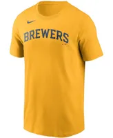Men's Christian Yelich Gold Milwaukee Brewers Name Number T-shirt