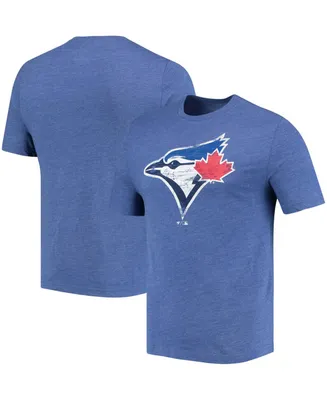 Men's Heathered Royal Toronto Blue Jays Weathered Official Logo Tri-Blend T-shirt