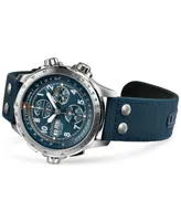 Hamilton Men's Swiss Automatic Chronograph Khaki Aviation X-Wind Blue Textile Strap Watch 45mm