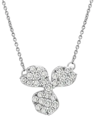 Wrapped in Love Diamond Clover Pendant Necklace (1/2 ct. t.w.) in 14k White Gold, 16" + 2" extender, Created for Macy's