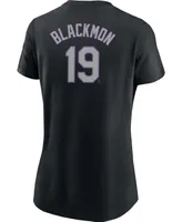 Women's Charlie Blackmon Black Colorado Rockies Name Number T-shirt